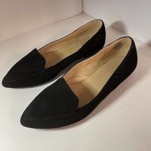 Coconuts By Matisse Womens Flat Shoes Slip On Black Faux Suede Size 9 1/2 Wide
